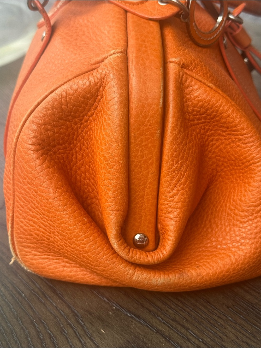 Dior Vintage Orange Leather Satchel (circa early 2000s) - Picture 6 of 9
